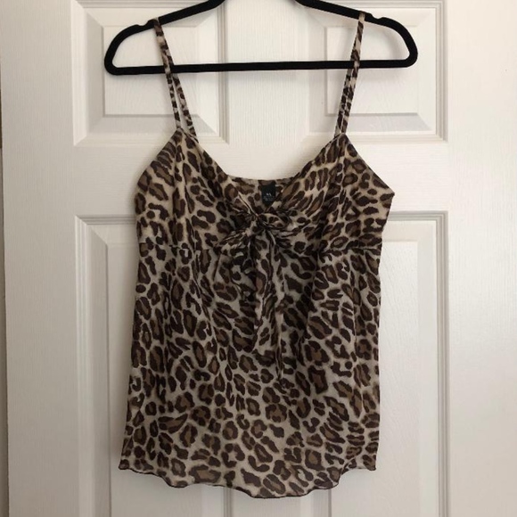Tops - Leopard Print Tank Top with Adjustable Straps
